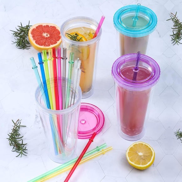 *NEW* 21 Colourful Reusable Straws + 1 Cleaning Brush - Picture 6 of 8